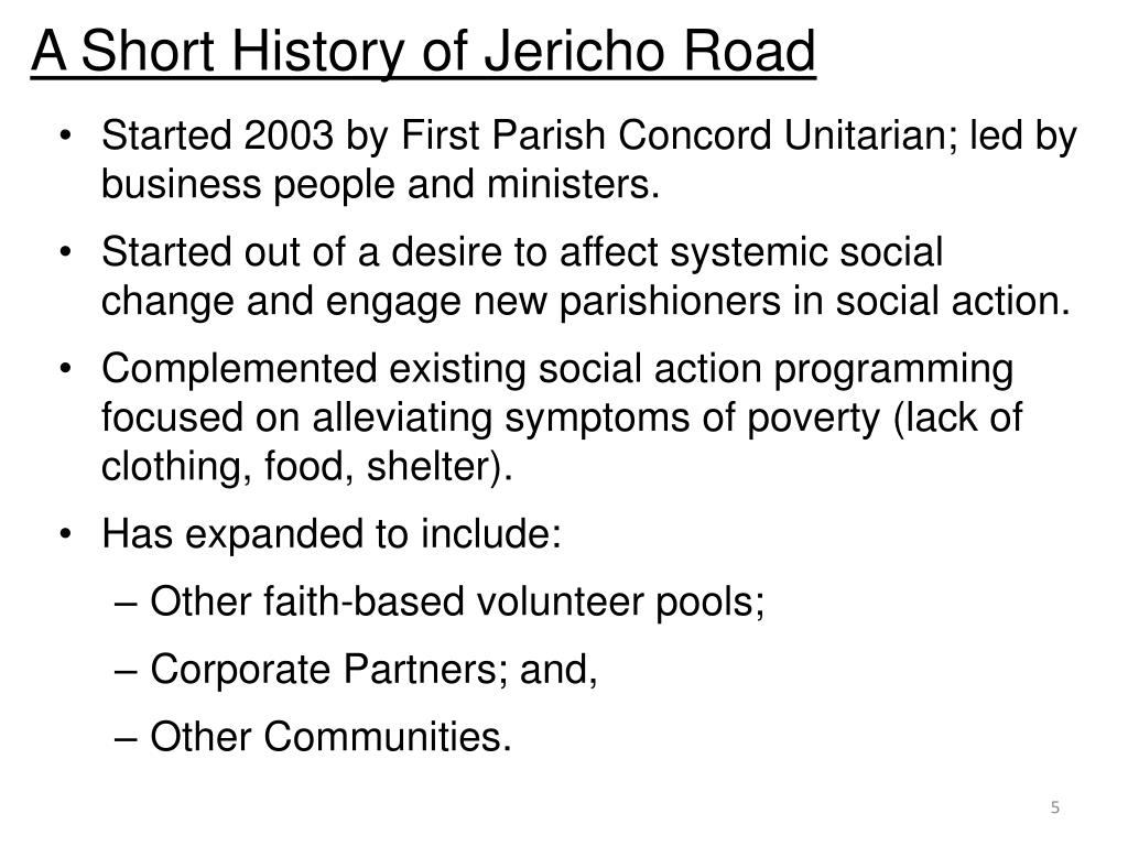 PPT What is Jericho Road? Where are we? How can other churches