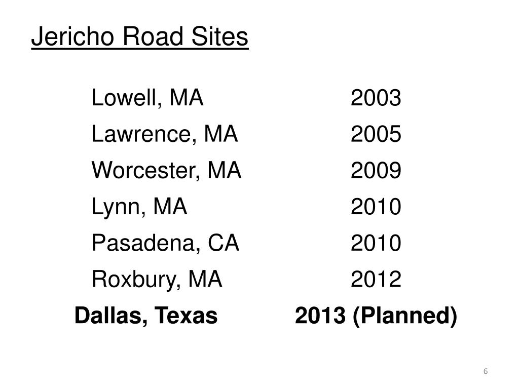 PPT What is Jericho Road? Where are we? How can other churches