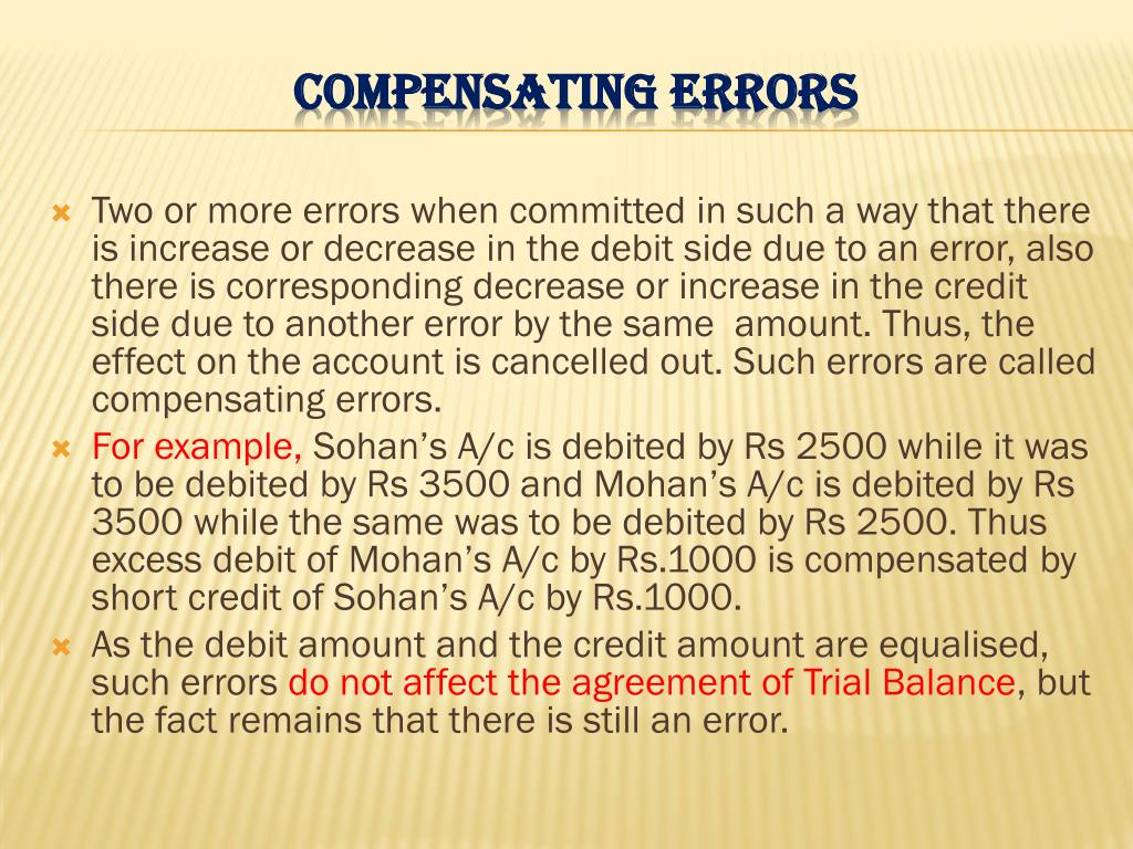 PPT TRIAL BALANCE & RECTIFICATION OF ERROR PowerPoint Presentation