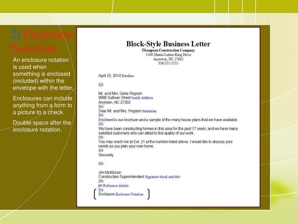 PPT Components of Business Letters PowerPoint Presentation, free