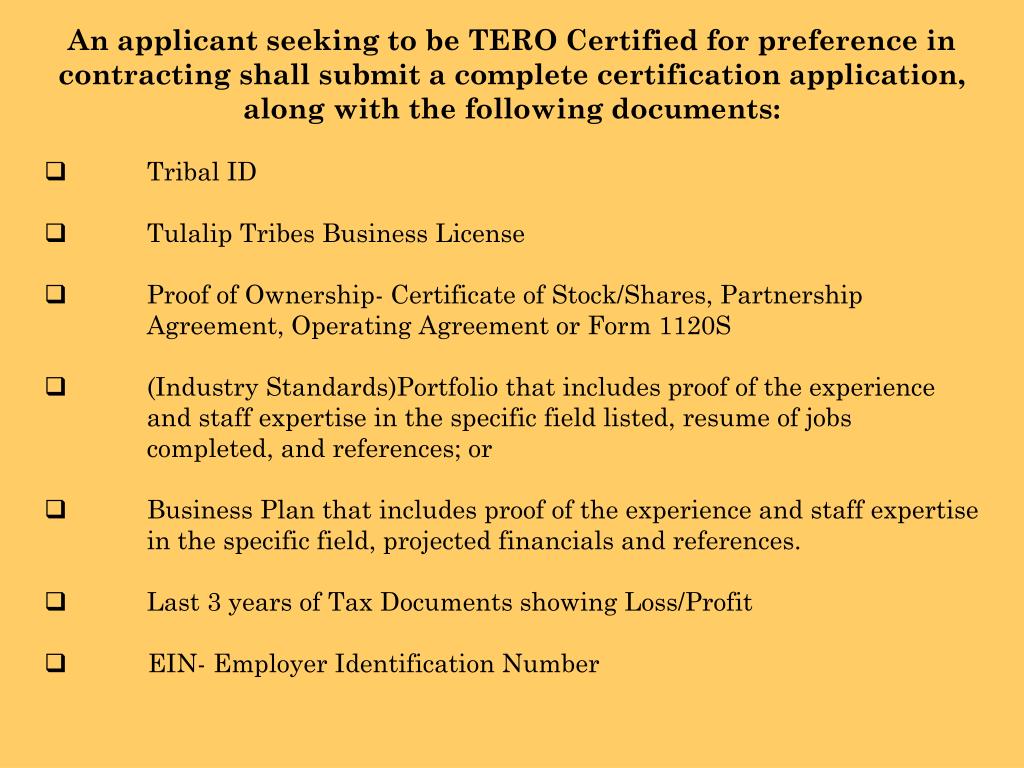 PPT Tulalip TERO Tribal Employment Rights Office PowerPoint