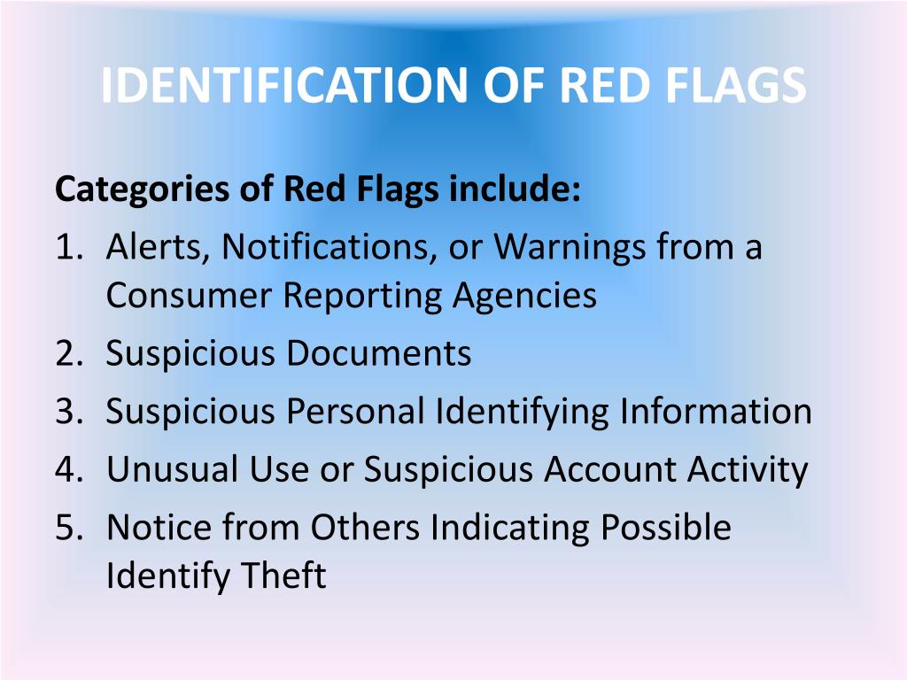 PPT Red Flag Identity Theft Training PowerPoint Presentation, free download ID1659007