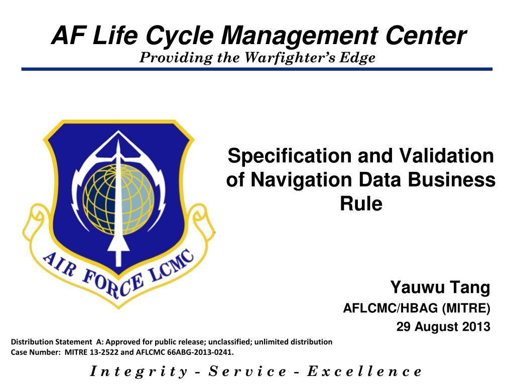 PPT Specification and Validation of Navigation Data Business Rule