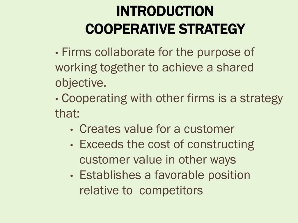 PPT CHAPTER 9 COOPERATIVE IMPLICATIONS FOR STRATEGY PowerPoint