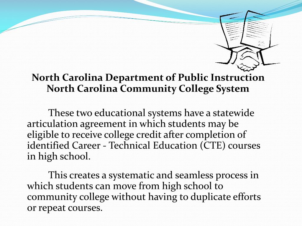 PPT Articulated Credit & Dual Enrollment Between College of The Albemarle and the Public