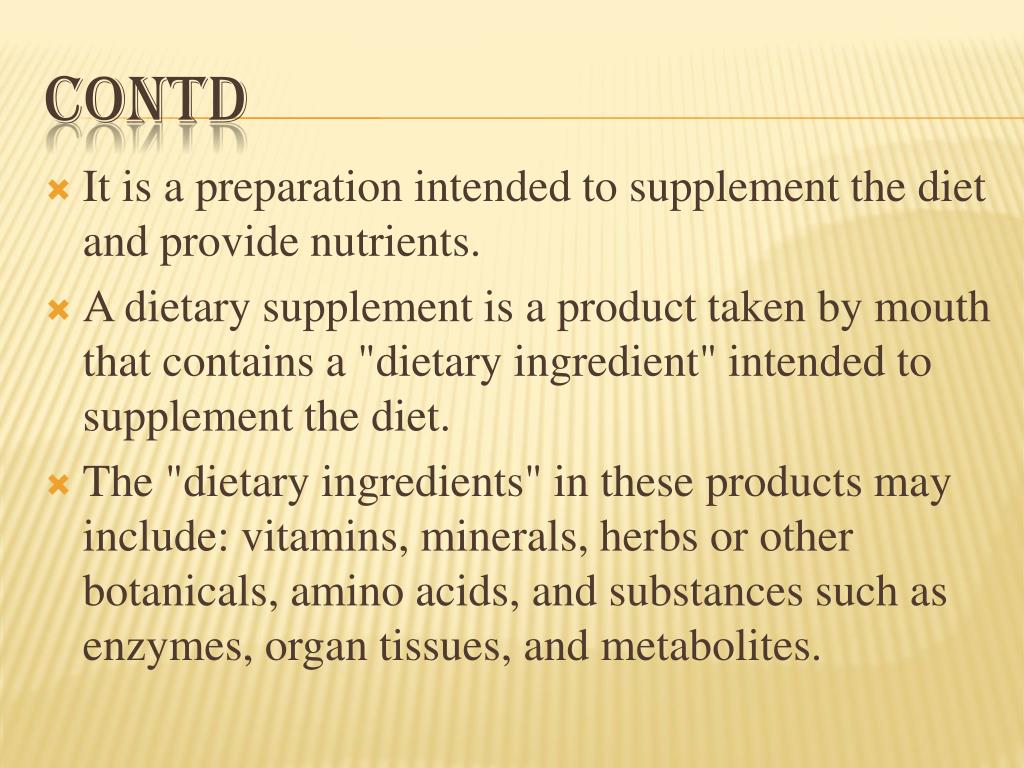 PPT PRESENTATION ON Supplementary FOOD PRODUCTS PowerPoint