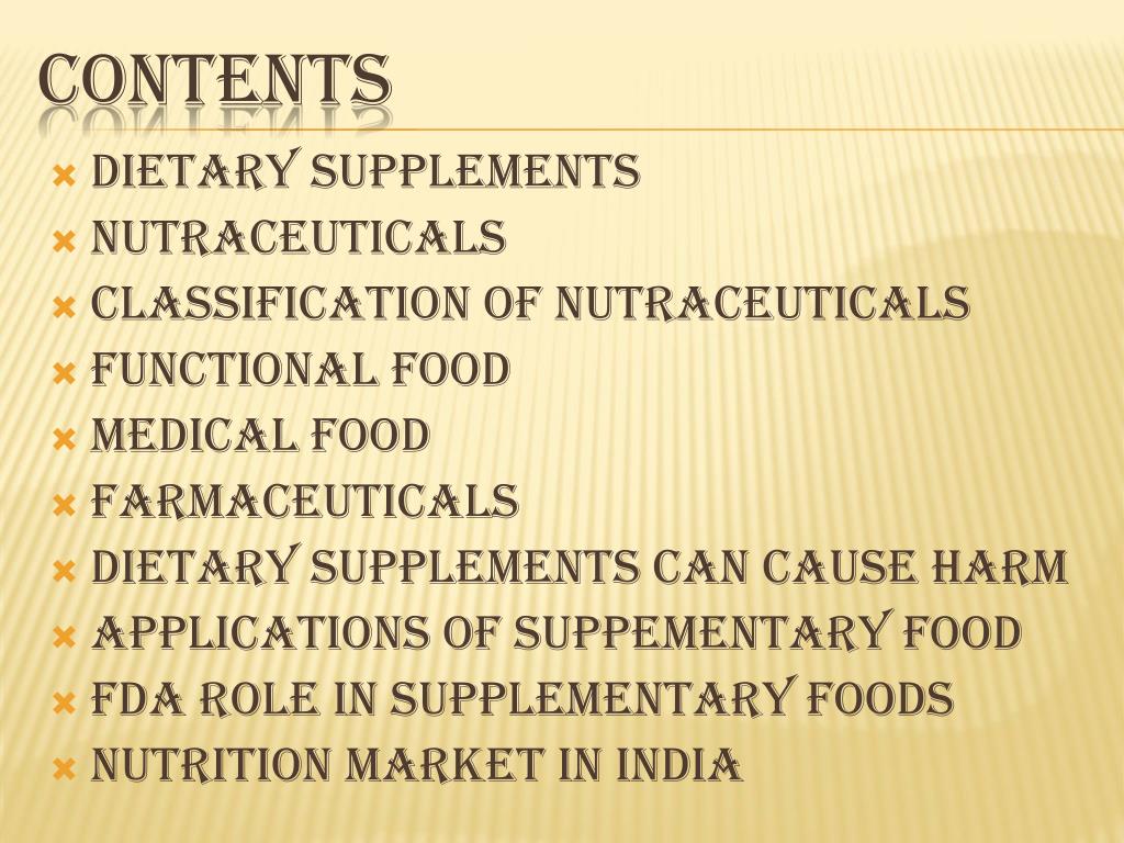 PPT PRESENTATION ON Supplementary FOOD PRODUCTS PowerPoint