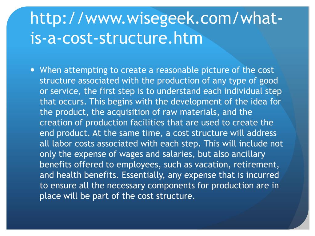 PPT Cost Structure of Content PowerPoint Presentation, free download