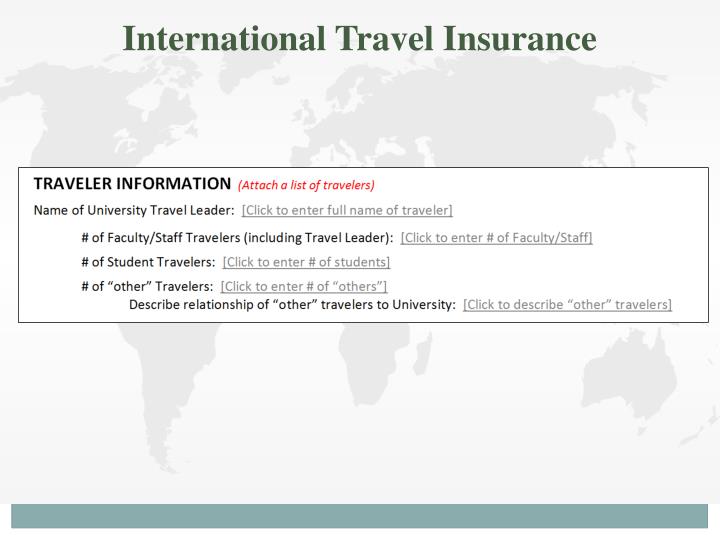 International Insurance Travel International Insurance