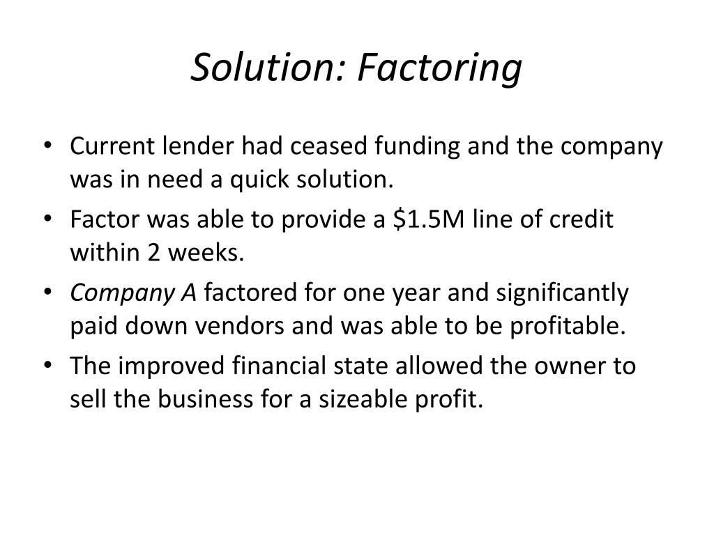 PPT Factoring Lines of Credit PowerPoint Presentation, free download