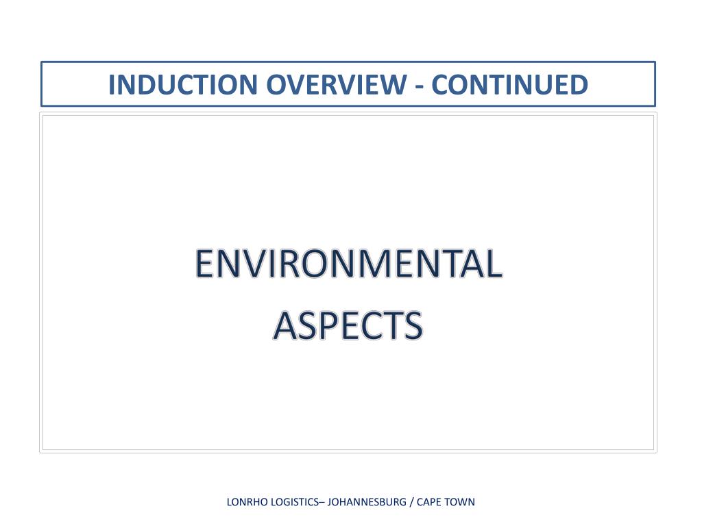 PPT OCCUPATIONAL HEALTH, SAFETY & ENVIRONMENTAL INDUCTION PowerPoint