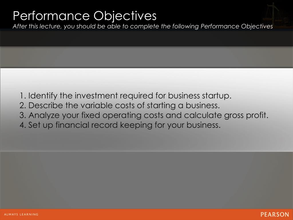 PPT UNDERSTANDING AND MANAGING STARTUP, FIXED, AND VARIABLE COSTS