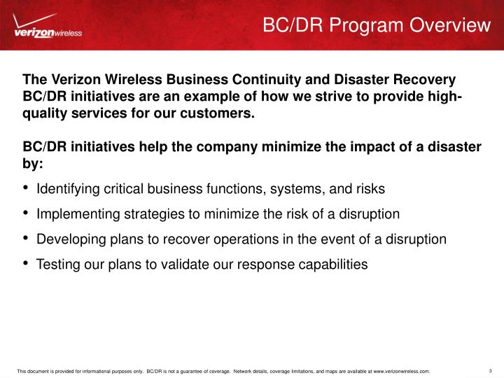 PPT Business Continuity/Disaster Recovery Emergency Response