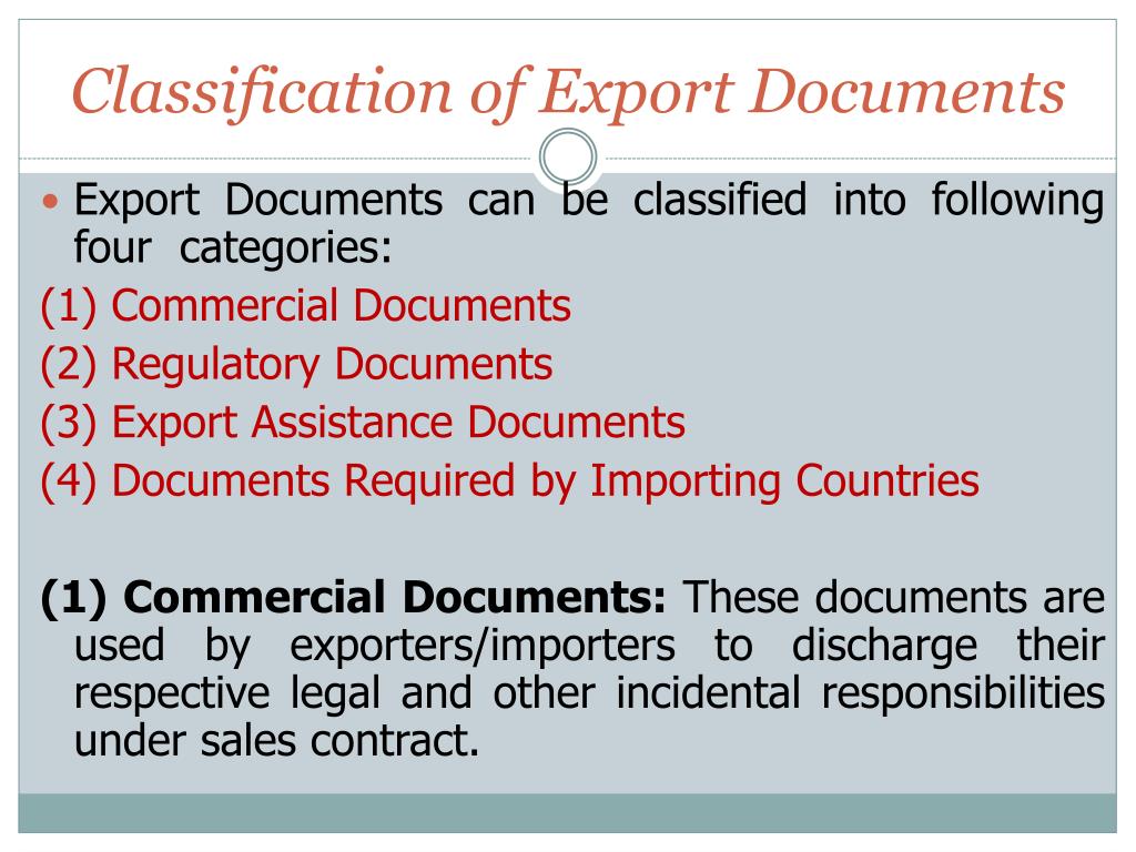 PPT ExportImport Documentation in India PowerPoint Presentation