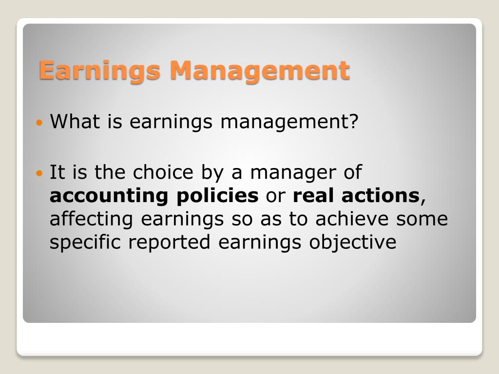PPT Earnings Management PowerPoint Presentation, free download ID