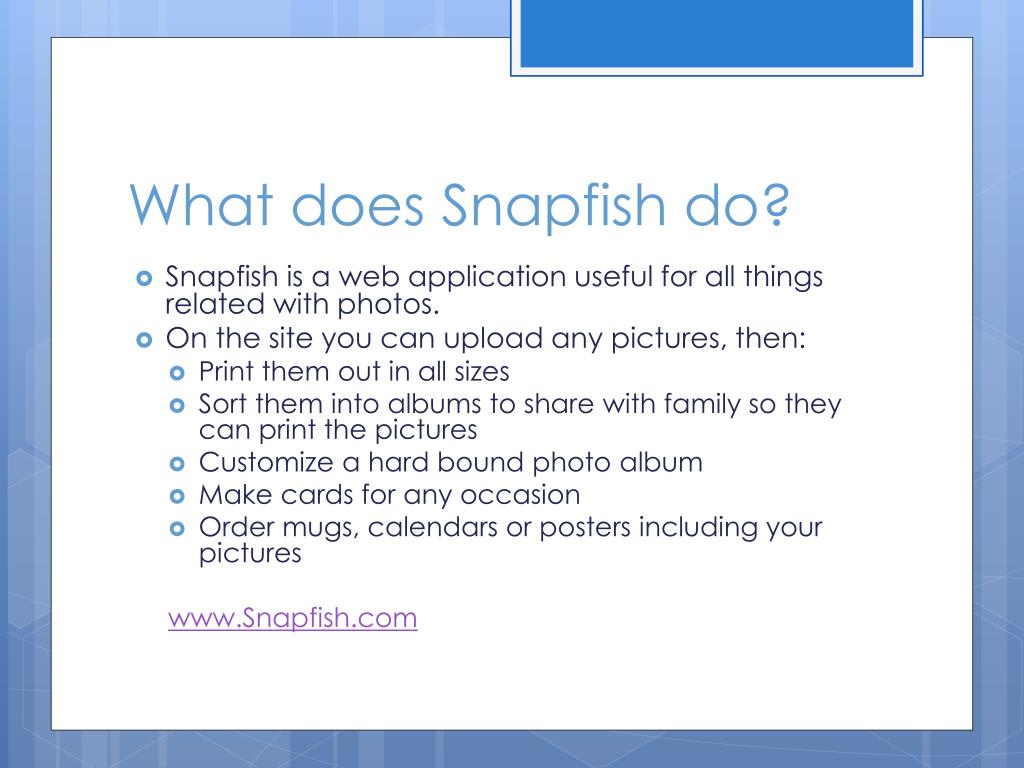 PPT  Application Snapfish PowerPoint Presentation, free download