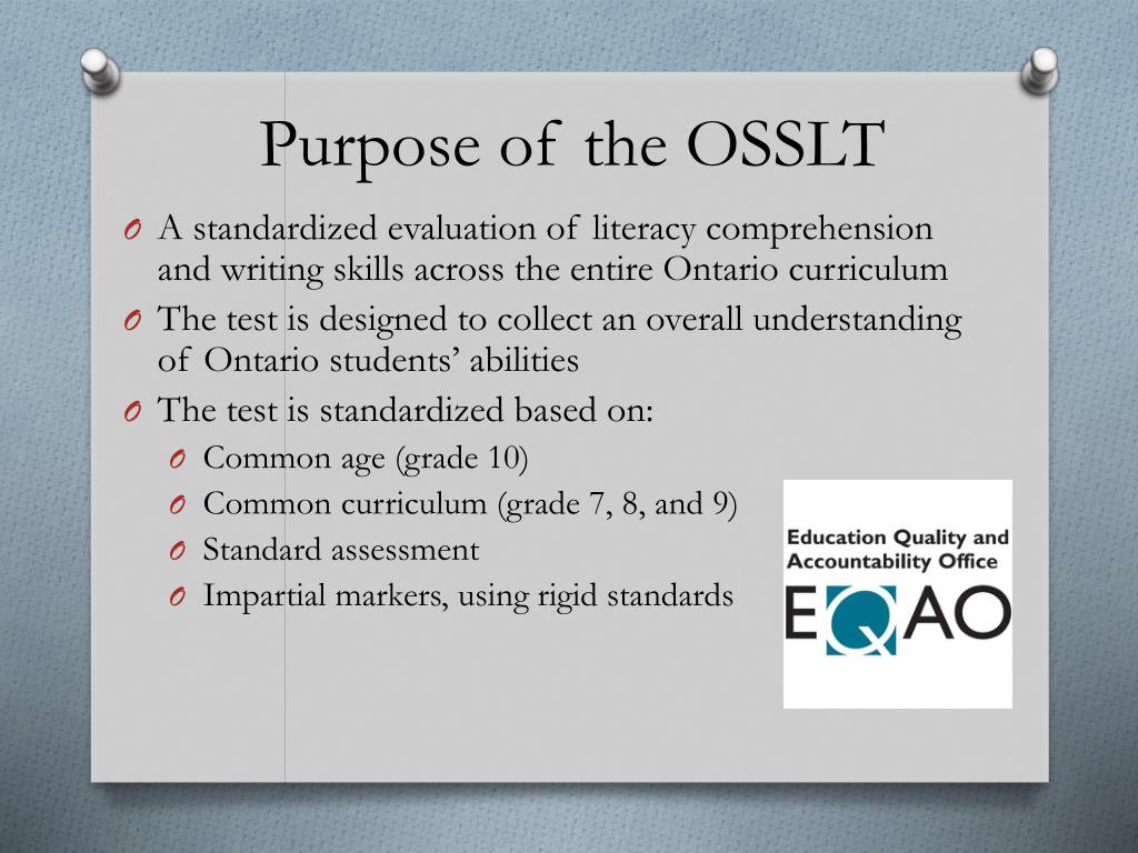 PPT Preparing for the OSSLT Ontario Secondary School Literacy Test