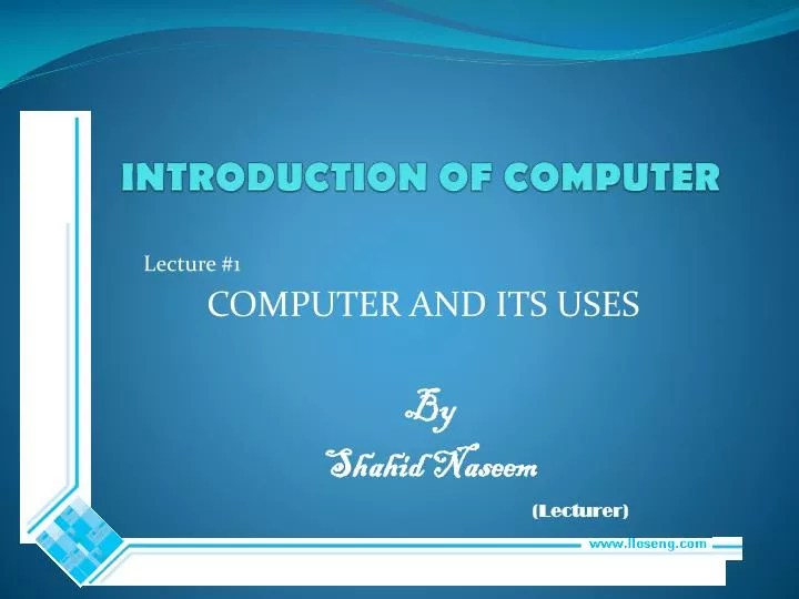 PPT INTRODUCTION OF COMPUTER PowerPoint Presentation ID1687860