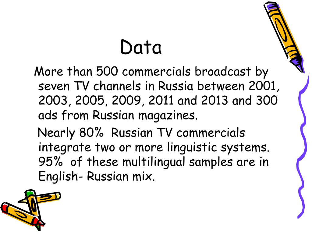 PPT EnglishRussian code mixing in Russian ads, TV