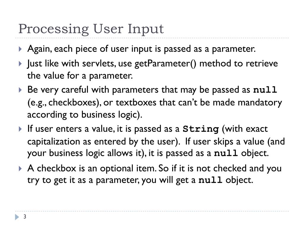 PPT More on Processing User Input PowerPoint Presentation, free
