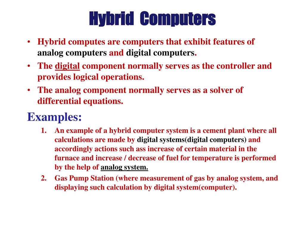 PPT Types of Computers On the basis of principle of construction