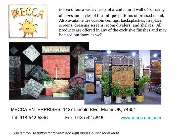 PPT MECCA ENTERPRISES 1427 Lincoln Blvd. Miami OK, 74354 Tel 918542