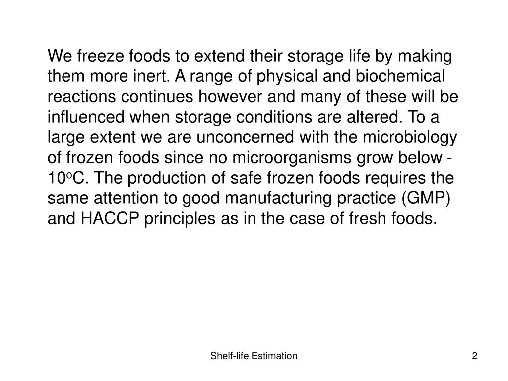 PPT FST 151 FOOD FREEZING FOOD SCIENCE AND TECHNOLOGY 151 Shelflife