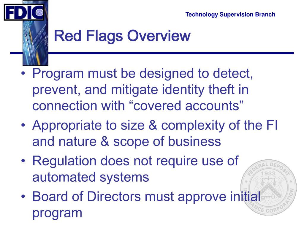 PPT Interagency Identity Theft Red Flags Regulation PowerPoint