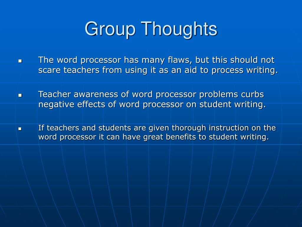 PPT Change Project Problematic Effects of the Word Processor in
