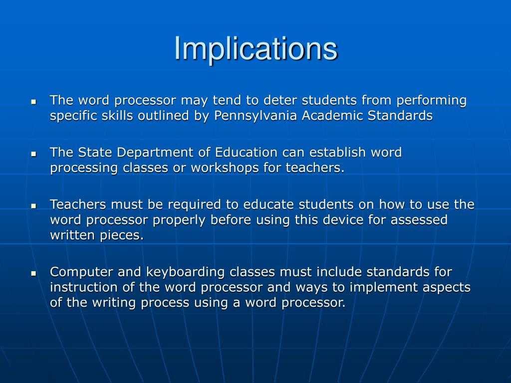 PPT Change Project Problematic Effects of the Word Processor in