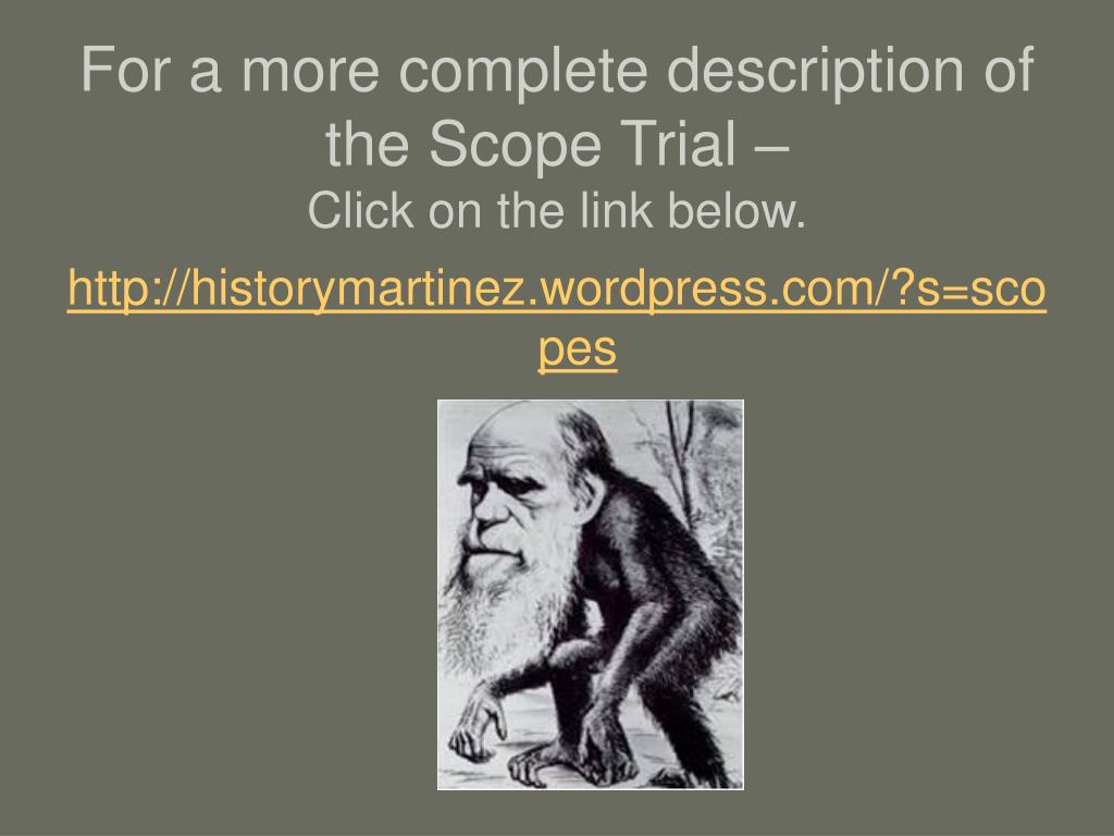 PPT Fundamentalist Crusades of the Twenties Scopes Monkey Trial
