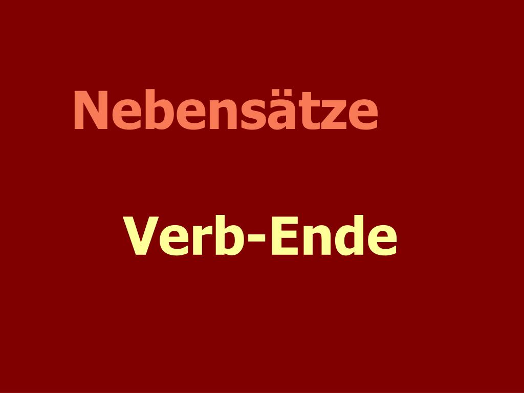 PPT Nebensätze VerbEnde PowerPoint Presentation, free download ID1705007