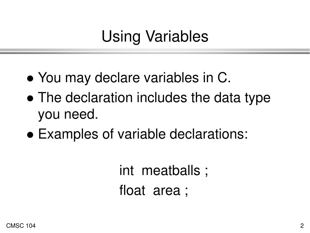 PPT Variables in C PowerPoint Presentation, free download ID1705880