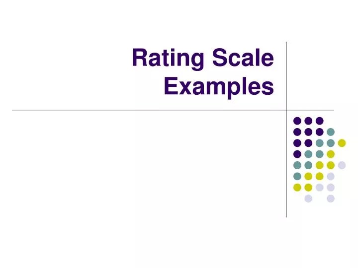 5 Rating Scale Examples