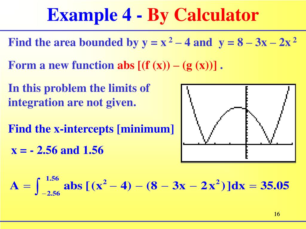 PPT §4.5 Application of Definite Integrals and Area Between Curves