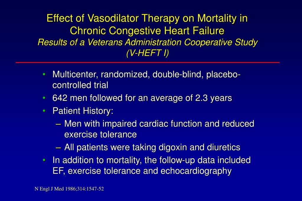 PPT Effect of Vasodilator Therapy on Mortality in Chronic Congestive