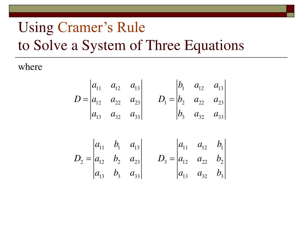 PPT Cramer's Rule PowerPoint Presentation, free download ID1712785