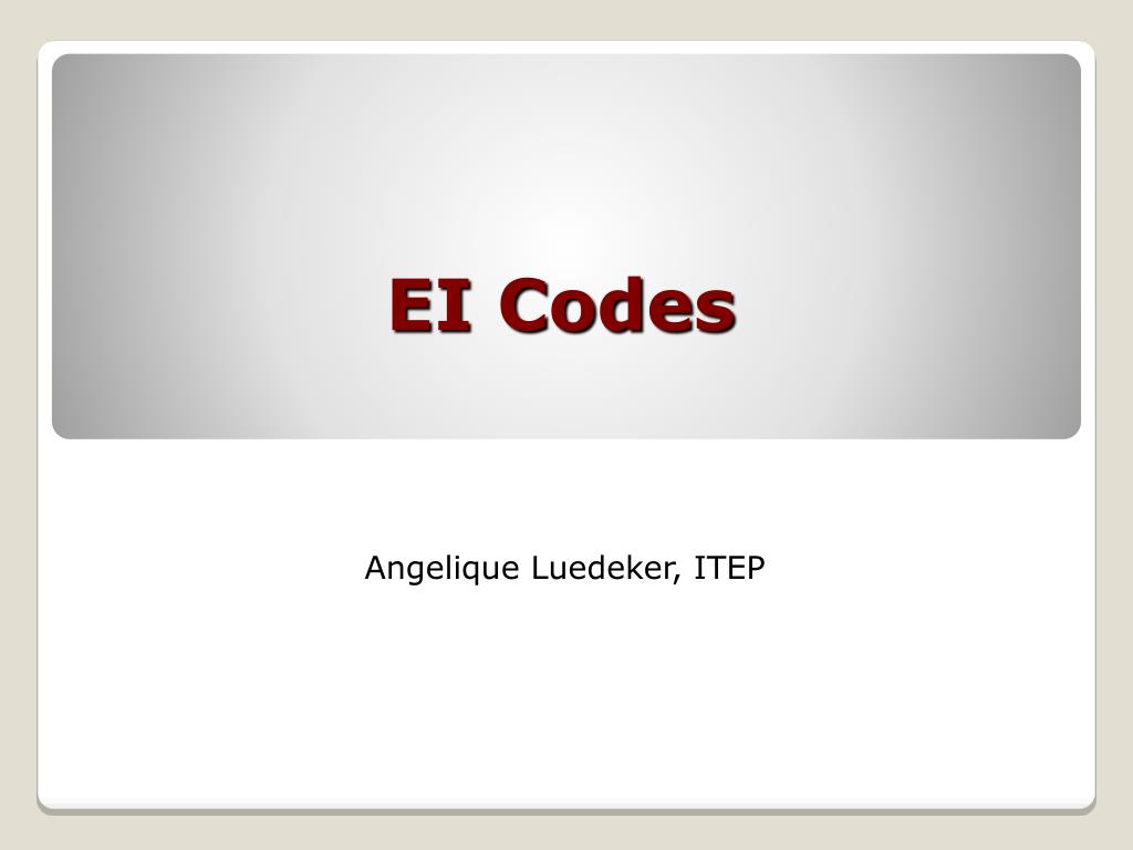 PPT EI Codes PowerPoint Presentation, free download ID1714321