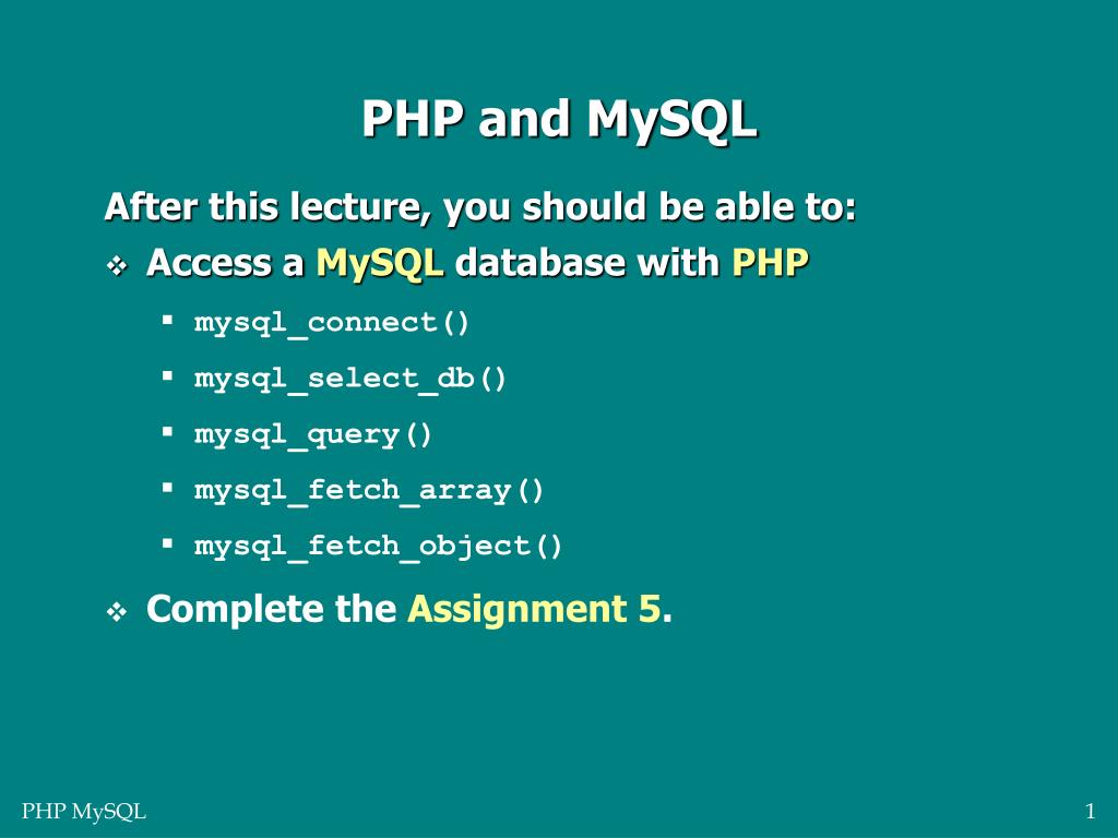 PPT PHP and MySQL PowerPoint Presentation, free download ID1718822