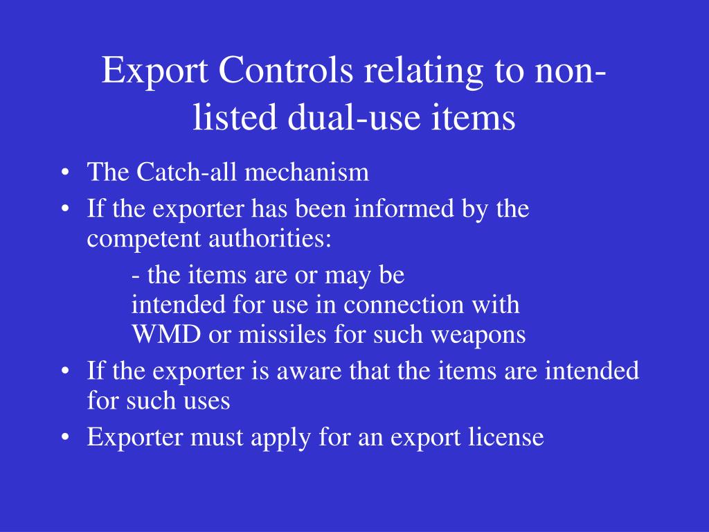 PPT EU DUALUSE EXPORT CONTROLS (Brief outline) PowerPoint