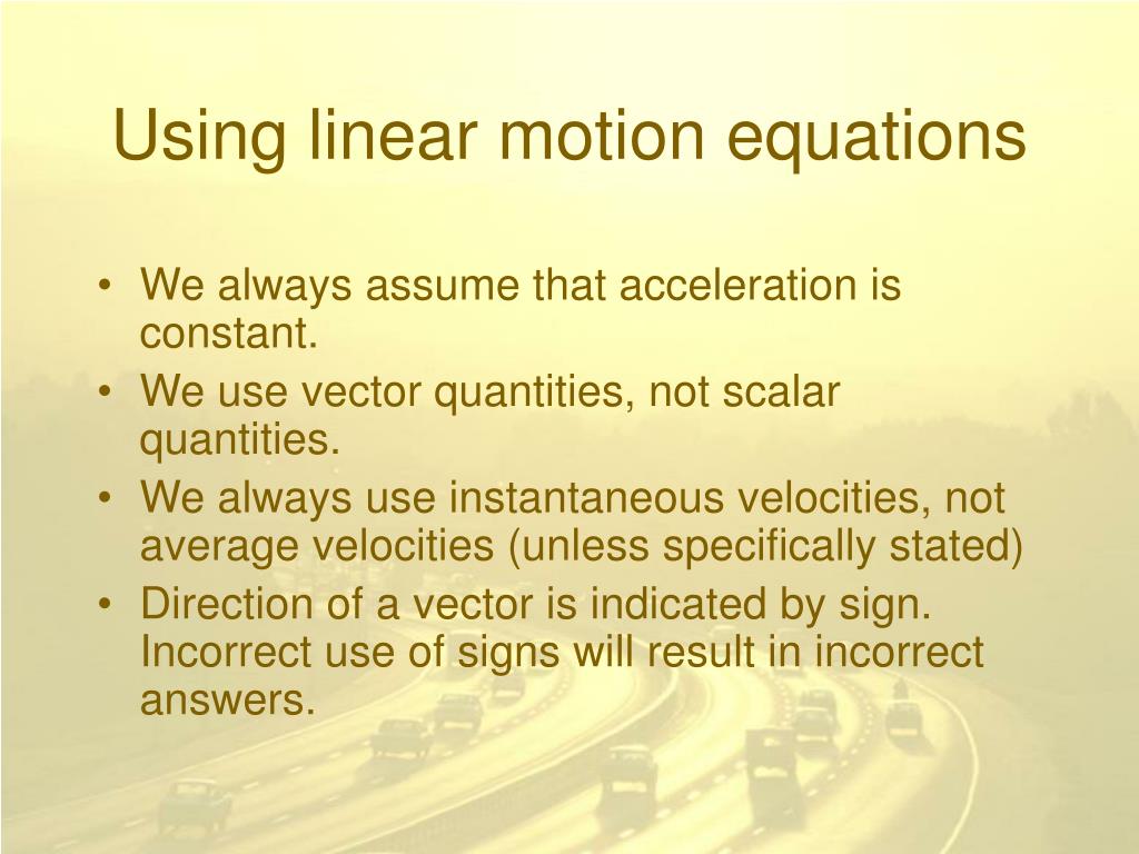 PPT Linear Motion PowerPoint Presentation, free download ID1722773
