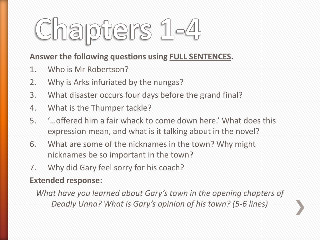 PPT Deadly Unna? Phillip Gwynne PowerPoint Presentation, free