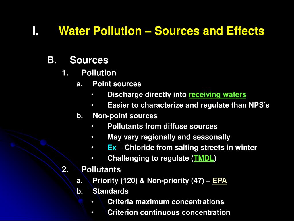 PPT Water Pollution Sources and Effects Sources Pollution Point sources Discharge directly