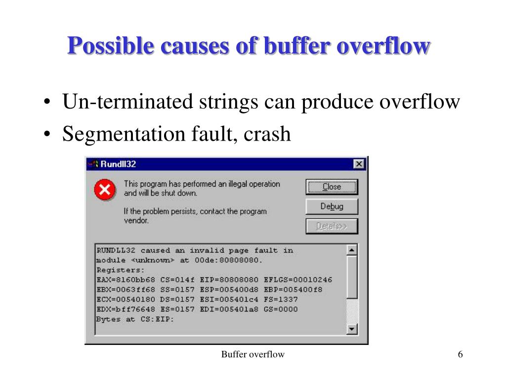 PPT BUFFER OVERFLOW PowerPoint Presentation, free download ID1729636