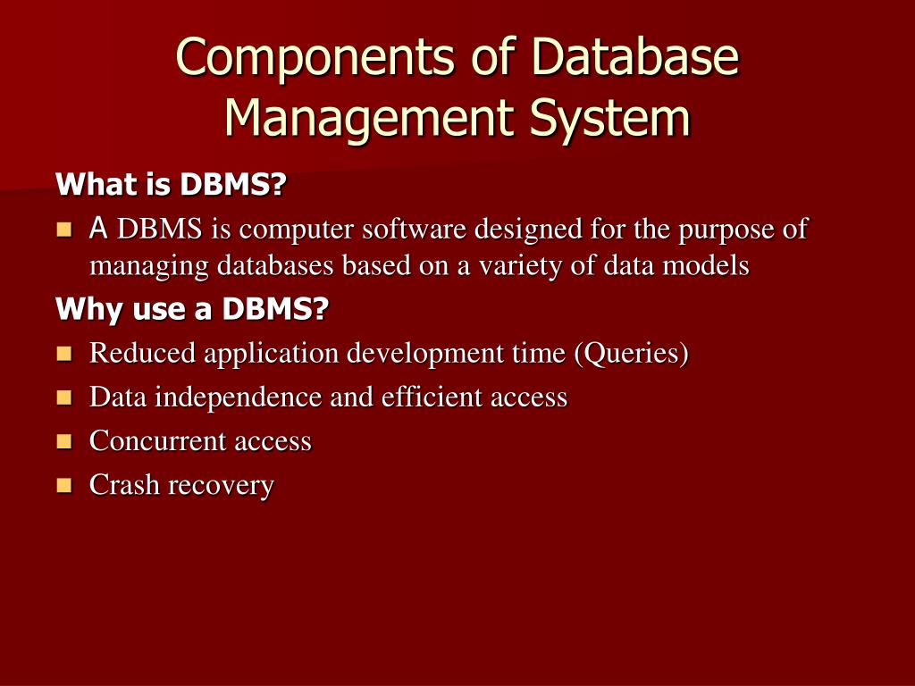 PPT Components of Database Management System PowerPoint Presentation