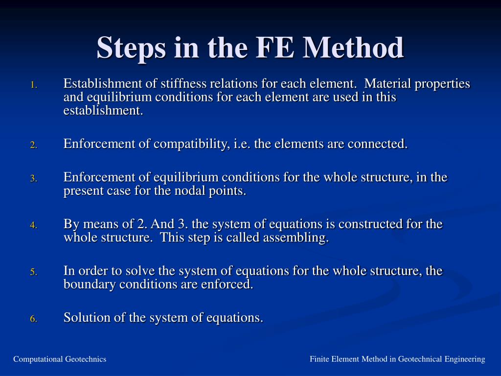 PPT Finite Element Method in Geotechnical Engineering PowerPoint