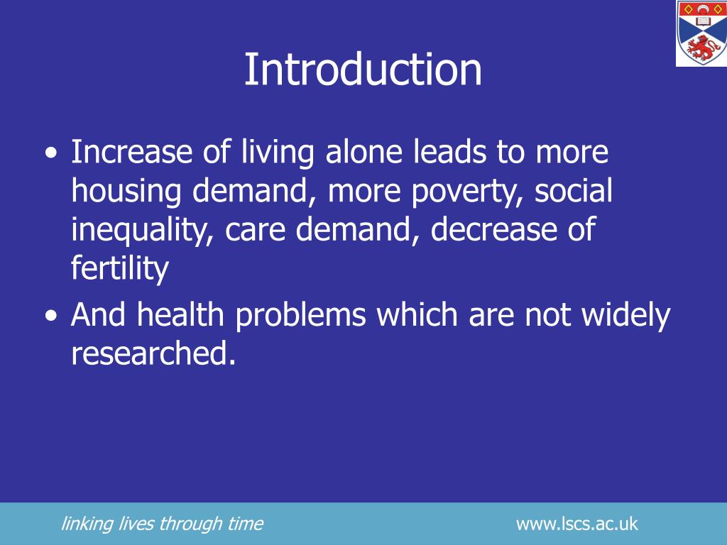 PPT Living alone and mental health a longitudinal study PowerPoint