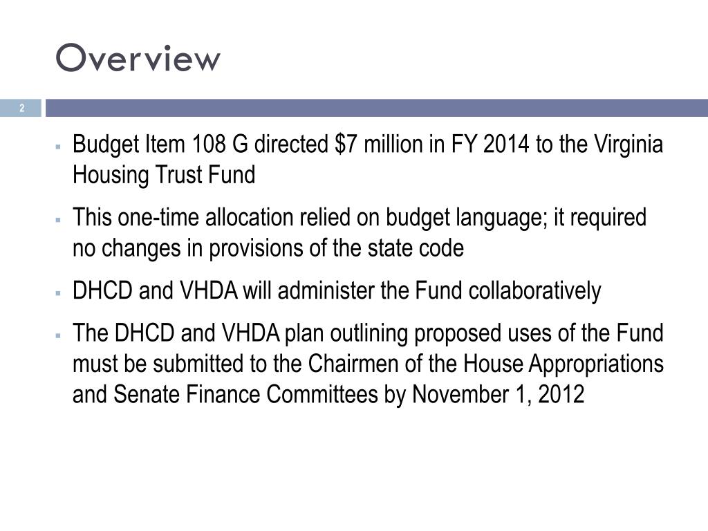 PPT Virginia Housing Trust Fund PowerPoint Presentation, free