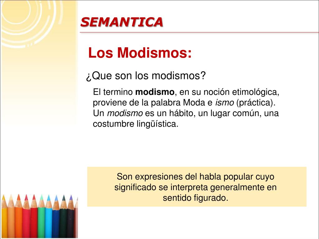 PPT Los Modismos PowerPoint Presentation ID1737776