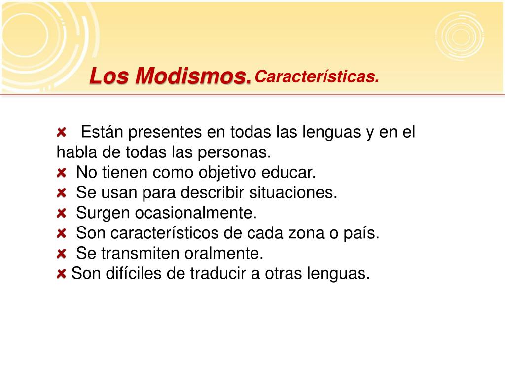 PPT Los Modismos PowerPoint Presentation ID1737776